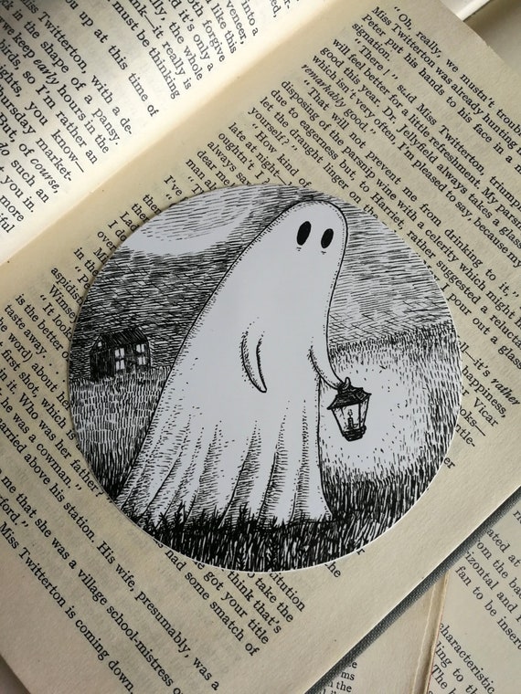 Wandering Ghost vinyl sticker- spooky laptop sticker