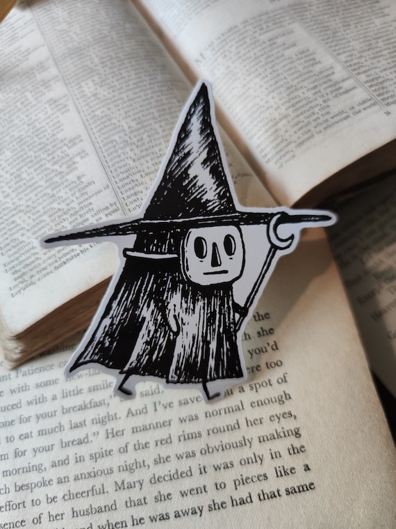 Little Witch vinyl sticker- cute gothic fantasy laptop sticker