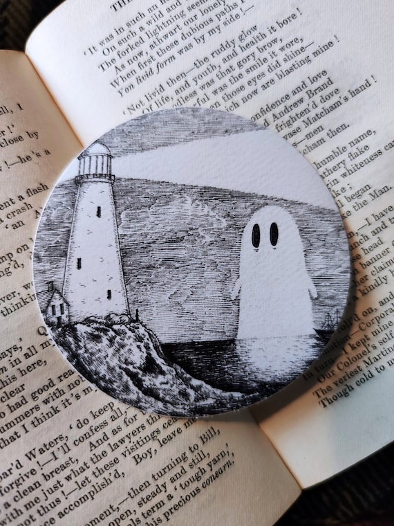 Lighthouse Ghost vinyl sticker- spooky laptop sticker