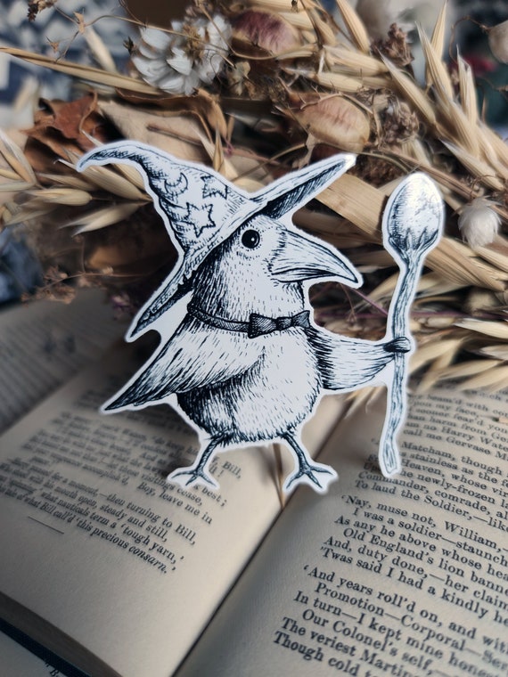 Egg Wizard vinyl sticker- cute magical bird laptop sticker