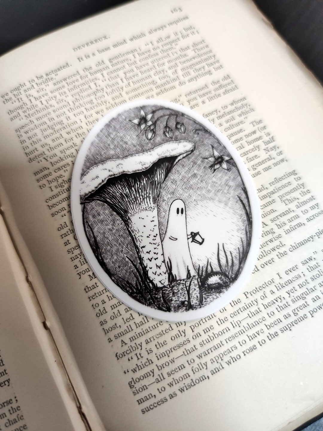 Chanterelle Spook Vinyl Sticker Spooky Mushroom Ghost Laptop Etsy