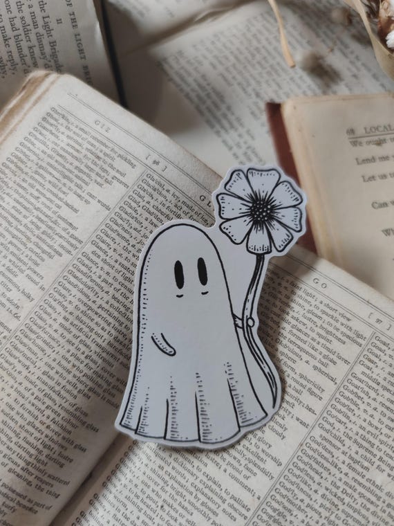 Flower Ghost Vinyl Sticker