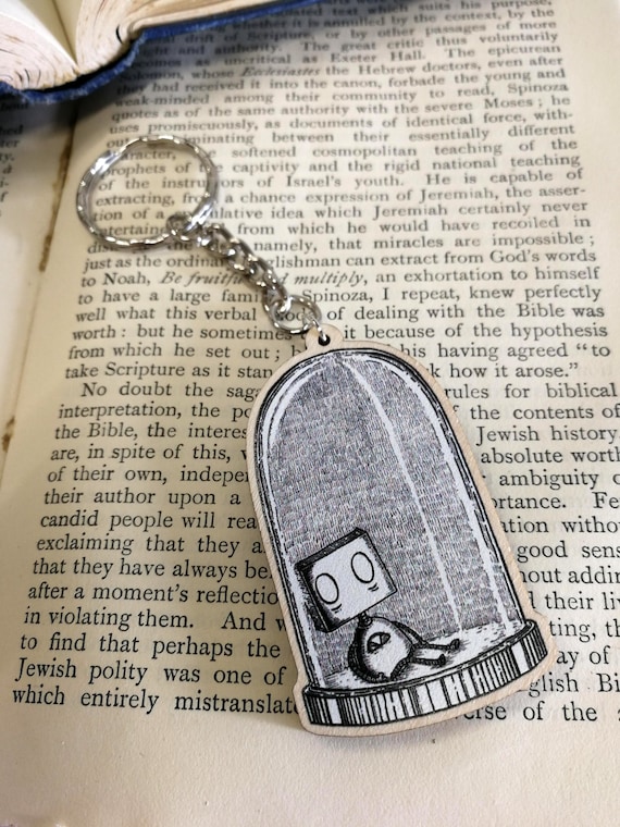 Belljar Robot Wooden Keychain