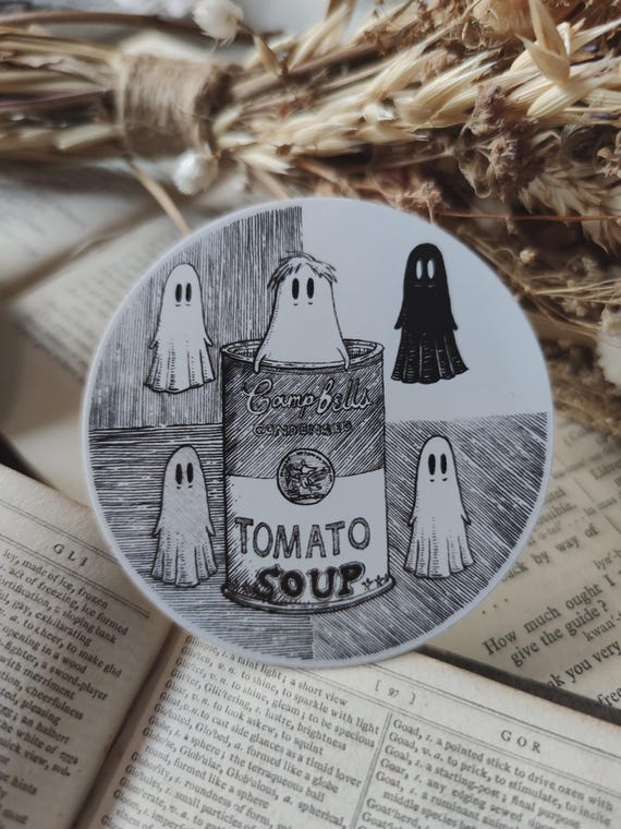 Soup Can Ghosties Vinyl Sticker- Warhol inspired