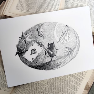 Simon der einsame Katze Kunstdruck