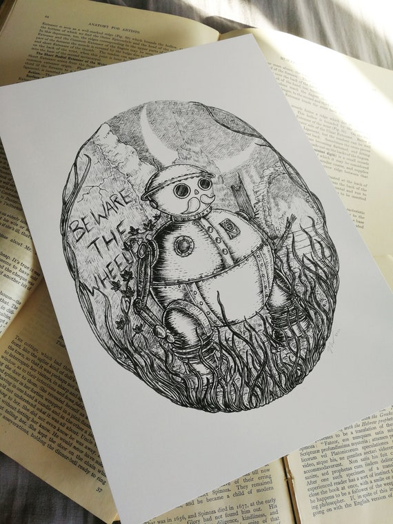 Tik Tok- Return to Oz inspired robot art print