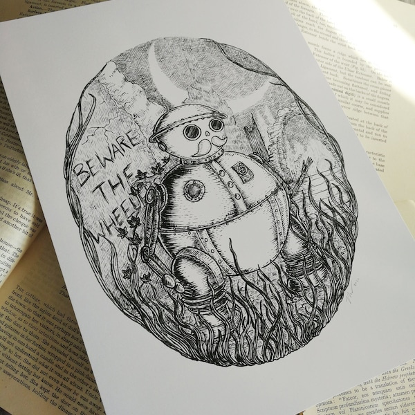 Tik Tok- Return to Oz inspired robot art print