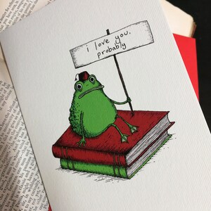 Carte de voeux crapaud romantique - Je t'aime probablement