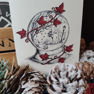Snowglobe Ghost-kerstkaart