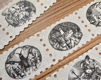 Matchsticks Miniatures Fantasy Art Stamp Washi Tape