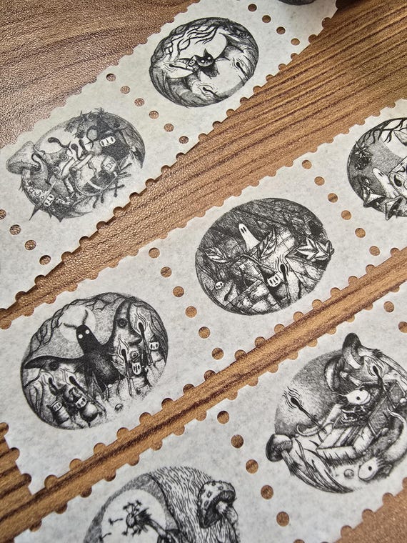 Matchsticks Miniatures Fantasy Art Stamp Washi Tape