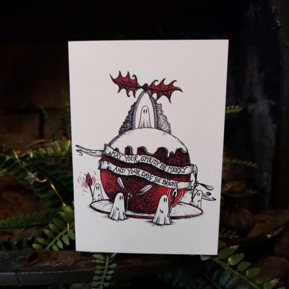 May Your Spirits Be Merry Christmas Card- Pudding Ghosts