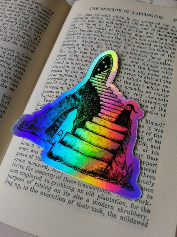 Cosmic Stairway holographic vinyl sticker- shiny fantasy laptop sticker