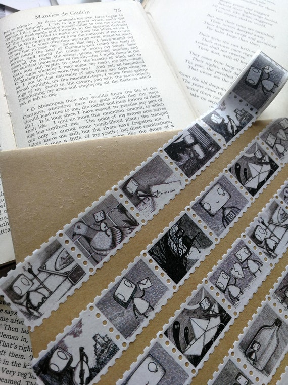 Robots Art Stamp Washi Tape