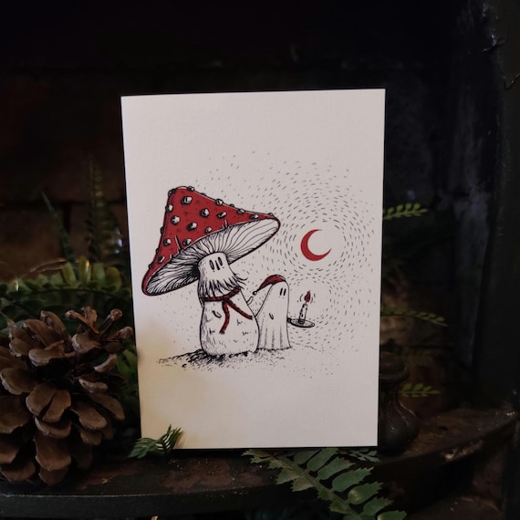 Mushroom Ghost Christmas Card