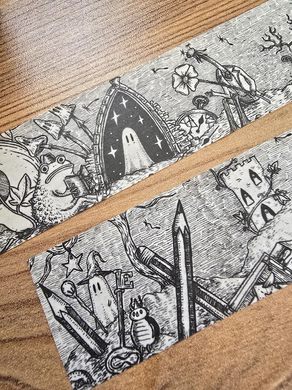 Infinite Oddities- Extra Wide Washi Tape of Spooky Fantasy Art