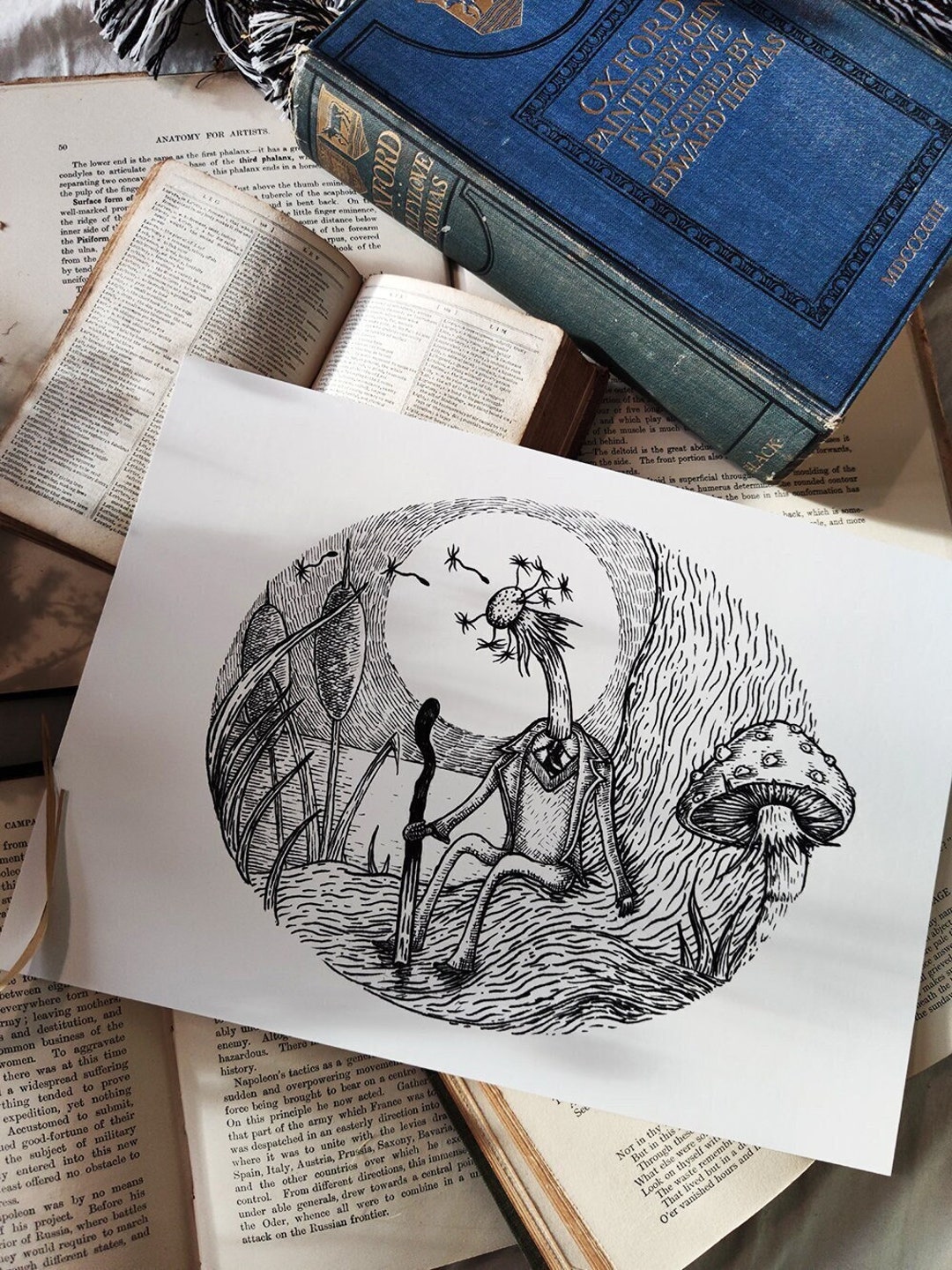 Melancholy Mandelion- Spooky Dandelion Art Print - Etsy Denmark