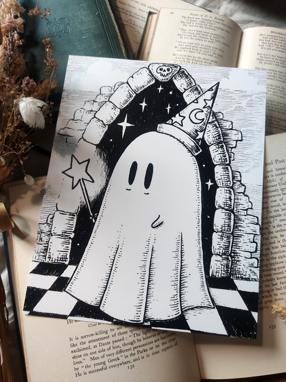 Wizard Ghost- spooky fantasy art print