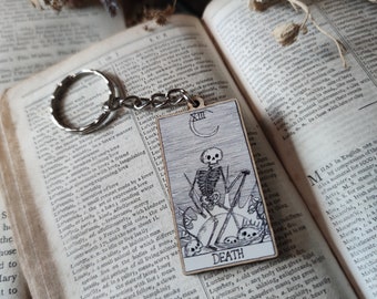 Death Tarot Card wooden keychain