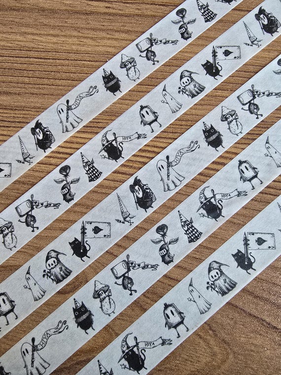 The Boyfriends Parade Washi Tape- a roll full of hand-drawn spooky little characters