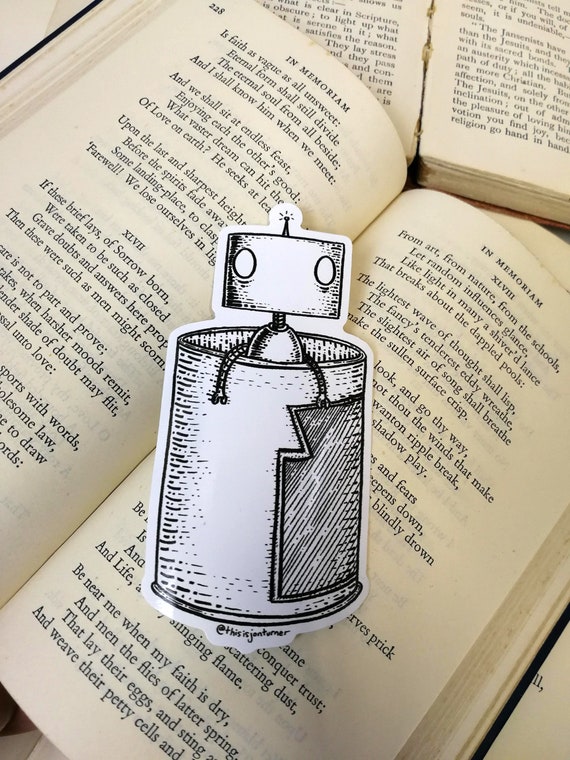 Tin Can Robot vinyl sticker- laptop sticker