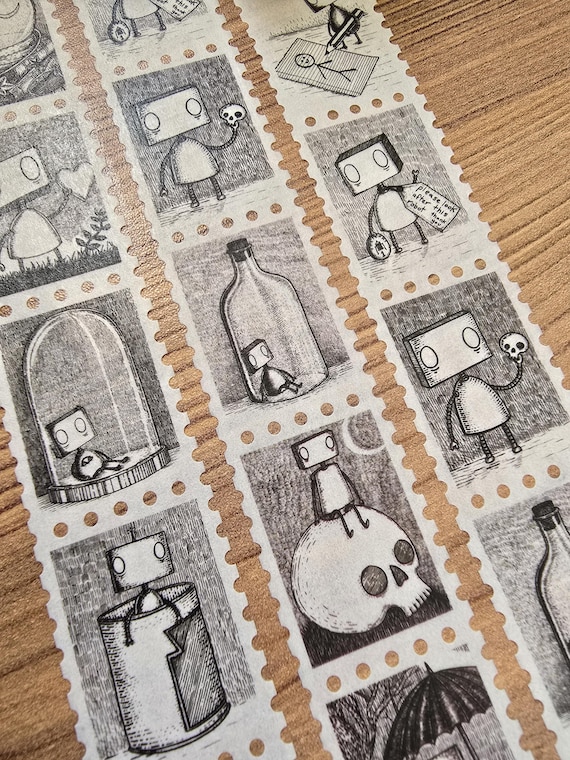 Robots Art Stamp Washi Tape