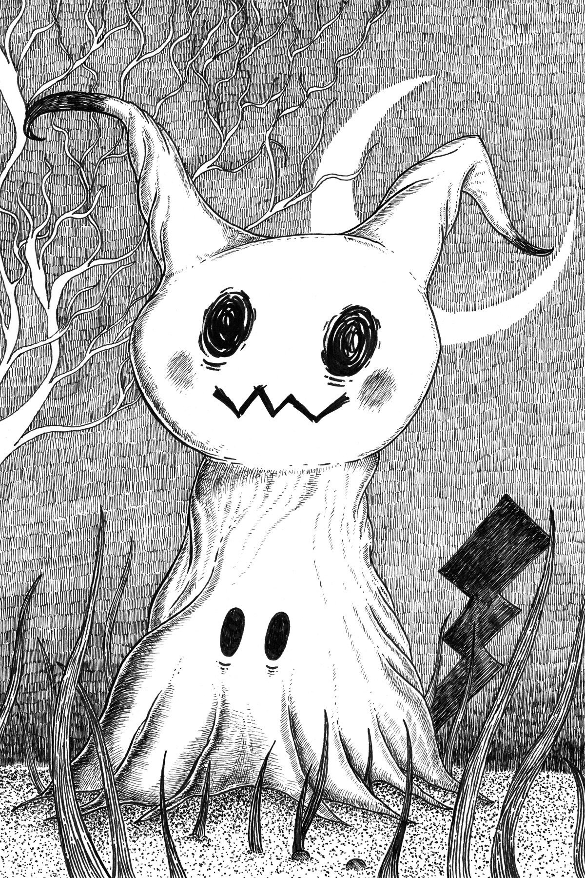 Mimikyu Pokemon Inspired Gothic Art Print Etsy
