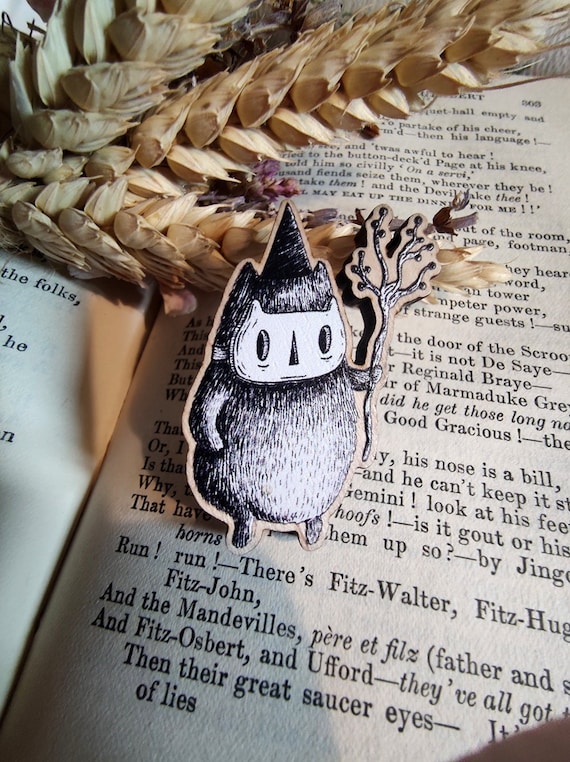 Little Magical Spirit Wooden Pin Badge- Cute fantasy Pin