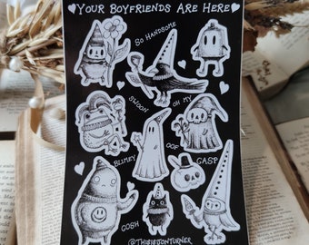 Your Boyfriends Are Here vinyl sticker sheet- collection of ten little fantasy character stickers
