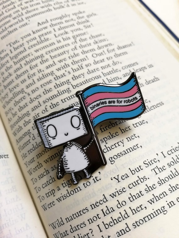 Binaries Are For Robots Hard Enamel Pin Badge- LGBT Pride