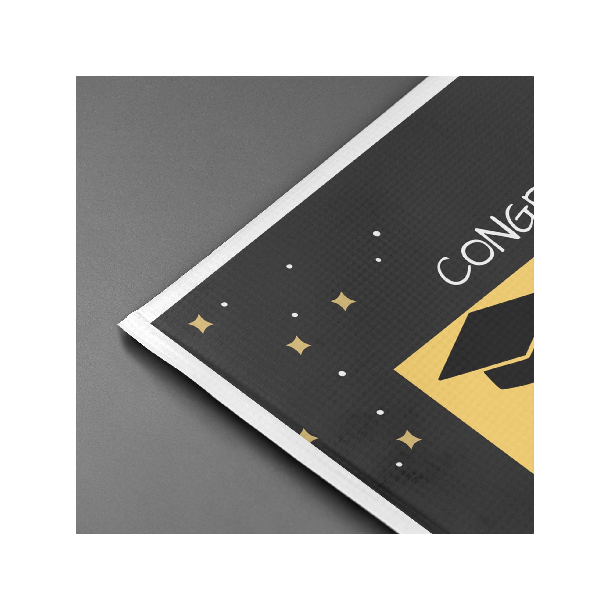 Black and Gold Graduation Yard Sign | Class of 2026 Lawn Sign ...