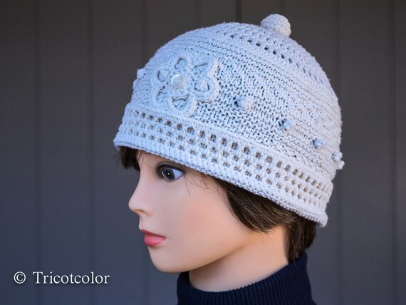 Crochet hat cotton on sale