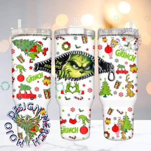 40oz  Zipper Green guy  Christmas