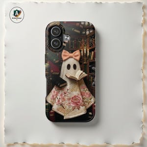 Broderat biblioteksspöktrycksskal för iPhone, Samsung, TPU PC-skydd för exklusiva telefoner