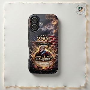 USA 250th Independence Day Phone Case, Epic American Eagle Patriotic Art, Semiquincentennial TPU PC Protector