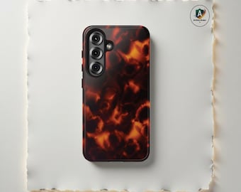 Funda personalizada de carey color ámbar para iPhone 17-11 y Samsung S25-S21, con nombre personalizado.