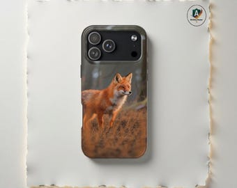 カナディアンレッドフォックス スマホケース、ラスティックウッドランド、コテージコア iPhone 17-11、Samsung S25-S21 用