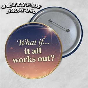 Motievencitaatspeld, knop positieve bevestiging, hoopvolle badge angstverlichting, inspirerende reversspeld, zelfliefde geestelijke gezondheid cadeau