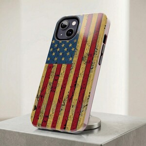 Distressed American Flag iPhone Case, Vintage Grunge USA Patriotic Phone Cover, Stars And Stripes Galaxy Case, 1776 Semiquincentennial Gift