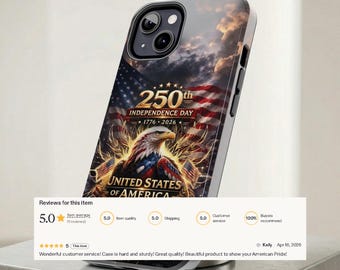 USA 250th Anniversary Bald Eagle iPhone Case, Independence Day Patriotic Phone Case, 1776 2026 American Tough Case, Proud Veteran Men Gift