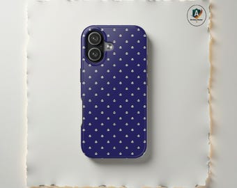 Granatowe etui na telefon z pandą w kropki, błyszcząca obudowa z uroczym emotikonem Kawaii, pasuje do iPhone'a 17 16 15 14 13 12 11, Samsunga S25 S24 S23 S22 S21