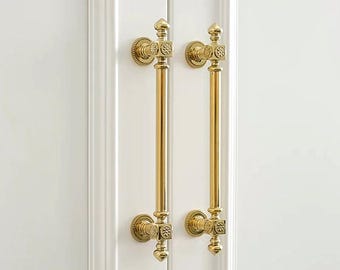 French Luxury Cabinet Door Handles/Solid brass handles and knobs/Polished gold and silver handles/A handle consisting of 13 components