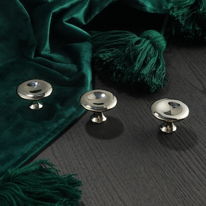 Large Mushroom Knob/Solid Brass Polished Nickel Handle/Modern Cabinet Door HandlesDresser Pull/Cabinet Knobs/Furniture Decro Gift for Child