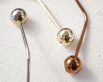 Solid Brass Cabinet Cupboard Pulls Knobs Handles/Ball Base Arch Handle/modern minimalist drawer wardrobe pulls/Polished brass handle