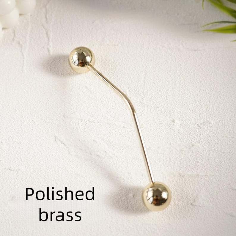 Maniglie e pomelli per armadietti in ottone massiccio/Maniglia ad arco con base a sfera/Maniglie per cassetti e armadi minimalisti moderni/Maniglia in ottone lucidato Polished brass