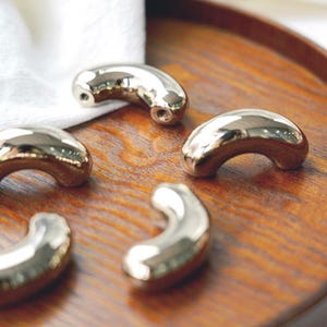 Puxadores em formato de ervilha na vagem/Puxador em latão maciço com acabamento em níquel/Puxadores para cozinha/Puxador para gaveta/Móveis para quarto - Puxadores para armários em níquel polido