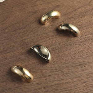 Solid Brass Cabinet Knob/Crescent-shaped knob/Polished Nickel finish/Modern Cabinet Door Handles/Nursery Knob/unlacquered knobs