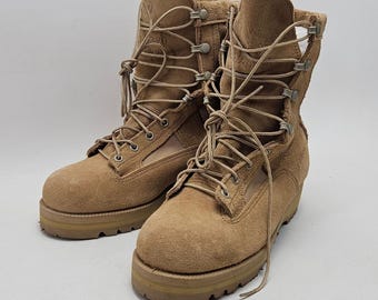 Wellco USMC Rat Temperate Weather Combat Boots Tan Suede Vibram Mens 7W 106072
