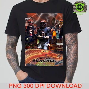 Cincinnati Bengals T-Shirt Design | Burrow, Chase, Higgins PNG (Digital File)