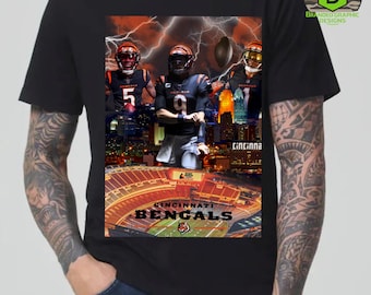 Cincinnati Bengals T-Shirt Design | Burrow, Chase, Higgins PNG (Digital File)